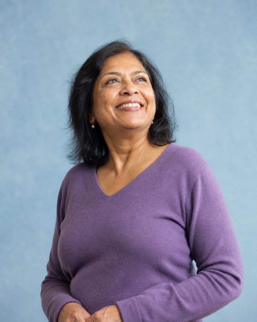 A woman in her sixties looking ahead with confidence
